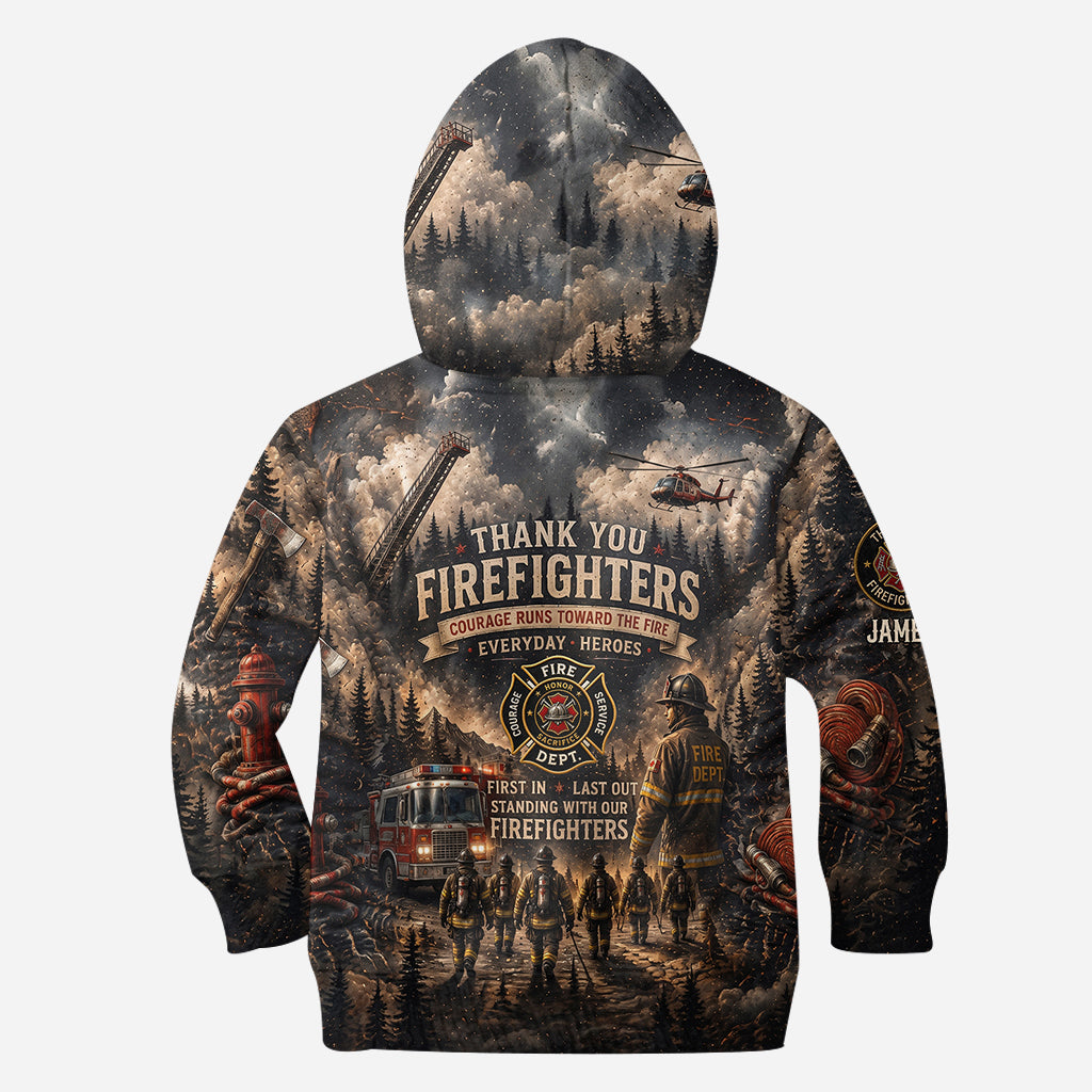 Firefighters Stand with Canada - Personalized Firefighter All Over Shirt
