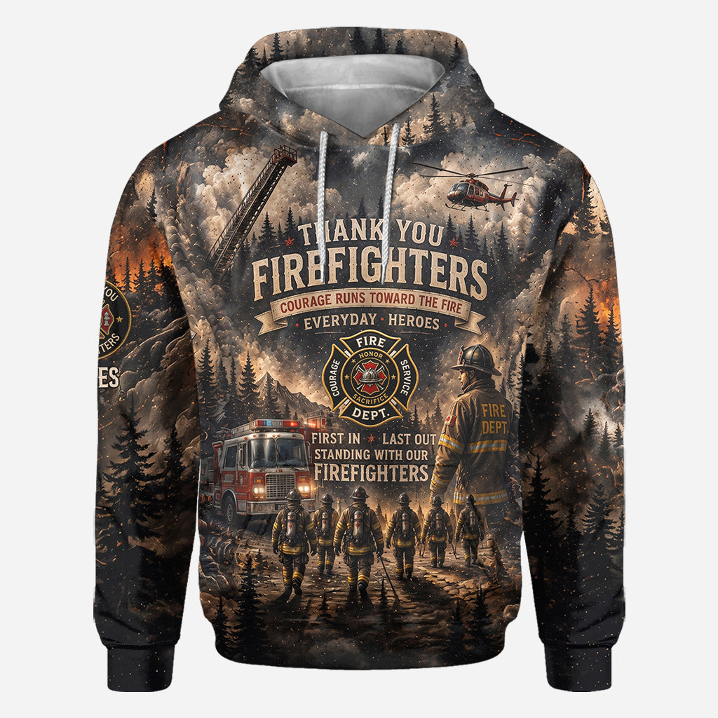 Firefighters Stand with Canada - Personalized Firefighter All Over Shirt