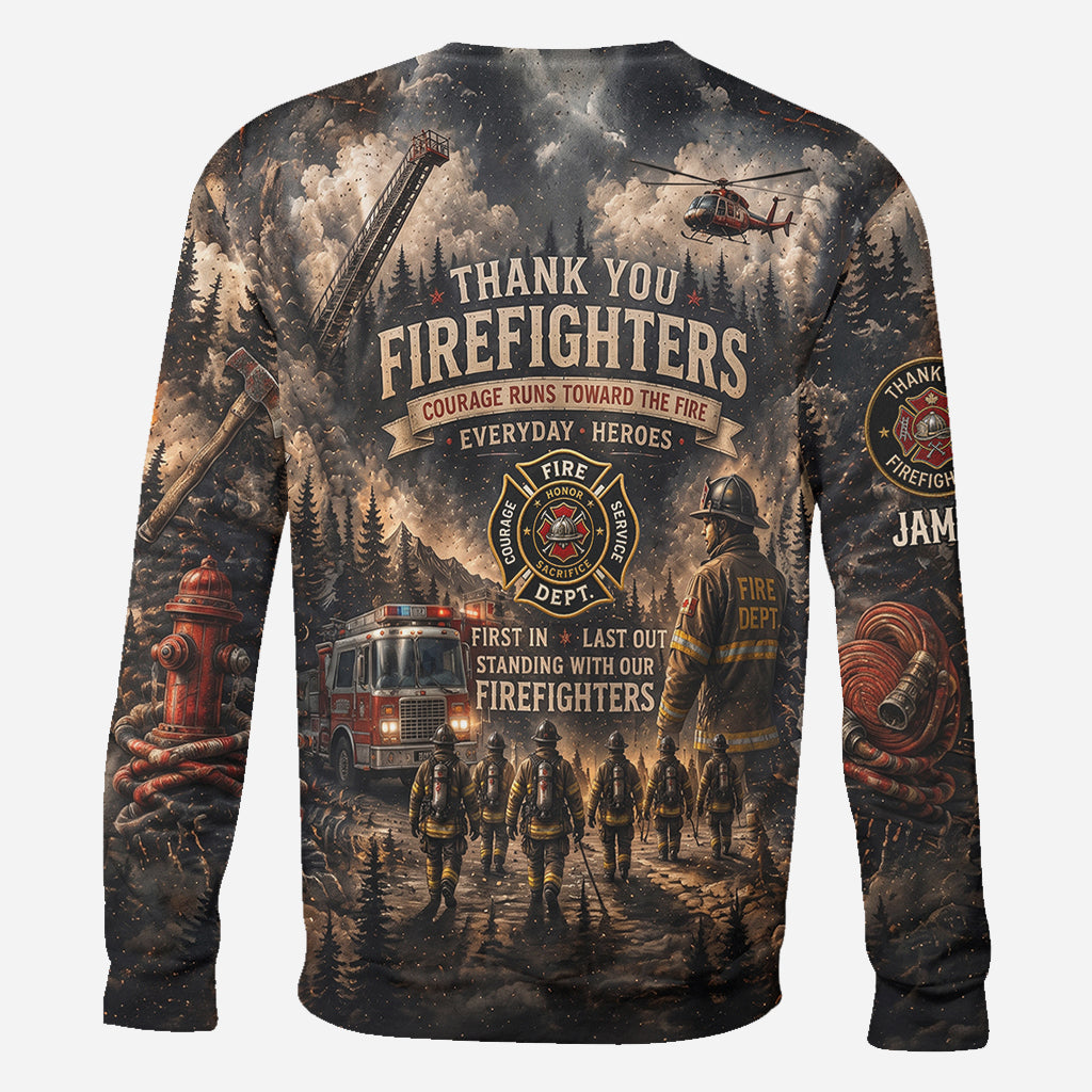 Firefighters Stand with Canada - Personalized Firefighter All Over Shirt
