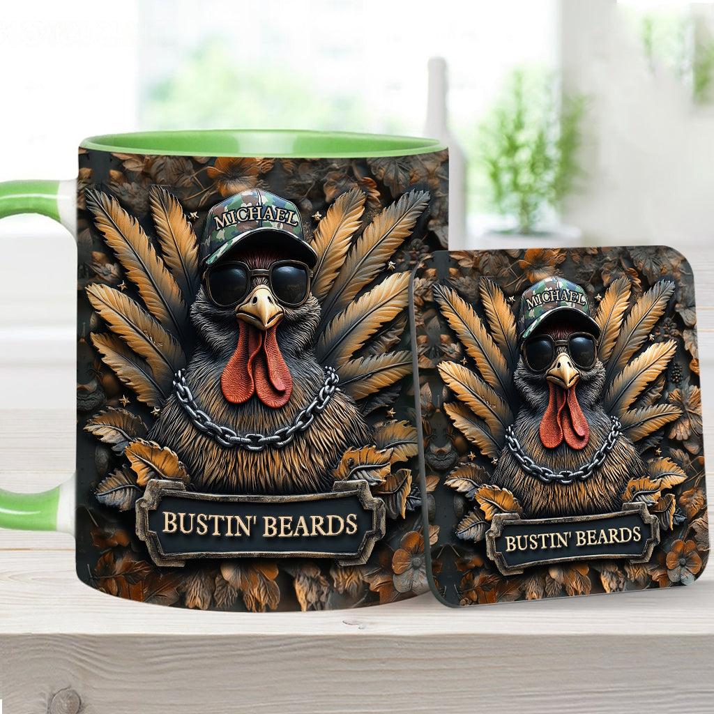 Bustin' Beards - Personalized Hunting Accent Mug