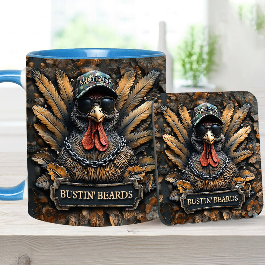 Bustin' Beards - Personalized Hunting Accent Mug