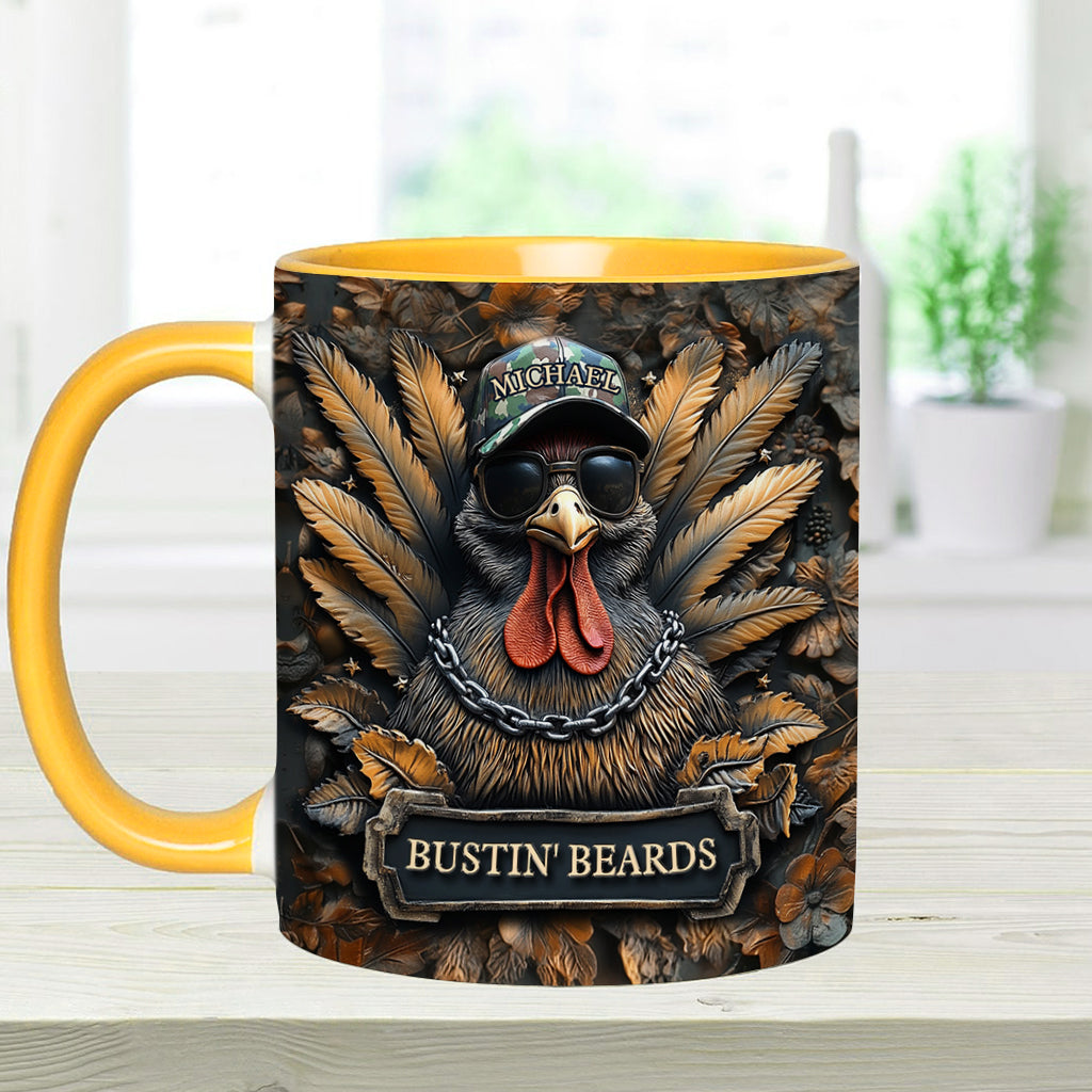 Bustin' Beards - Personalized Hunting Accent Mug