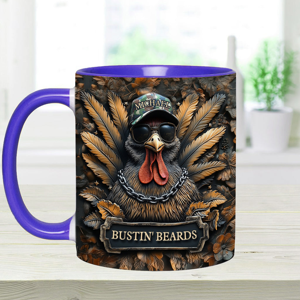 Bustin' Beards - Personalized Hunting Accent Mug