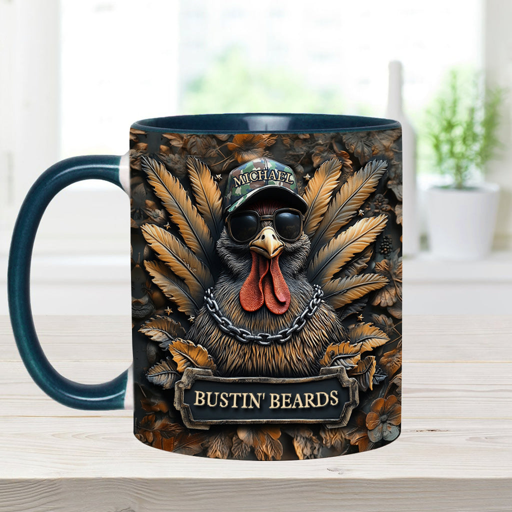 Bustin' Beards - Personalized Hunting Accent Mug