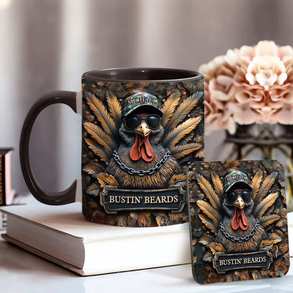 Bustin' Beards - Personalized Hunting Accent Mug