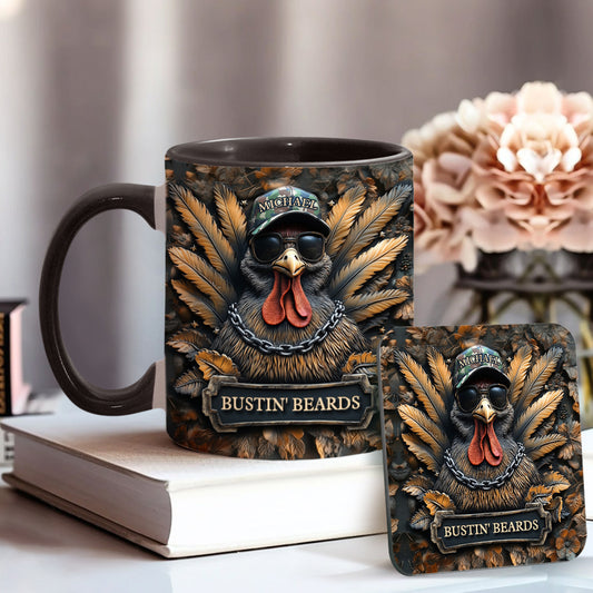 Bustin' Beards - Personalized Hunting Accent Mug