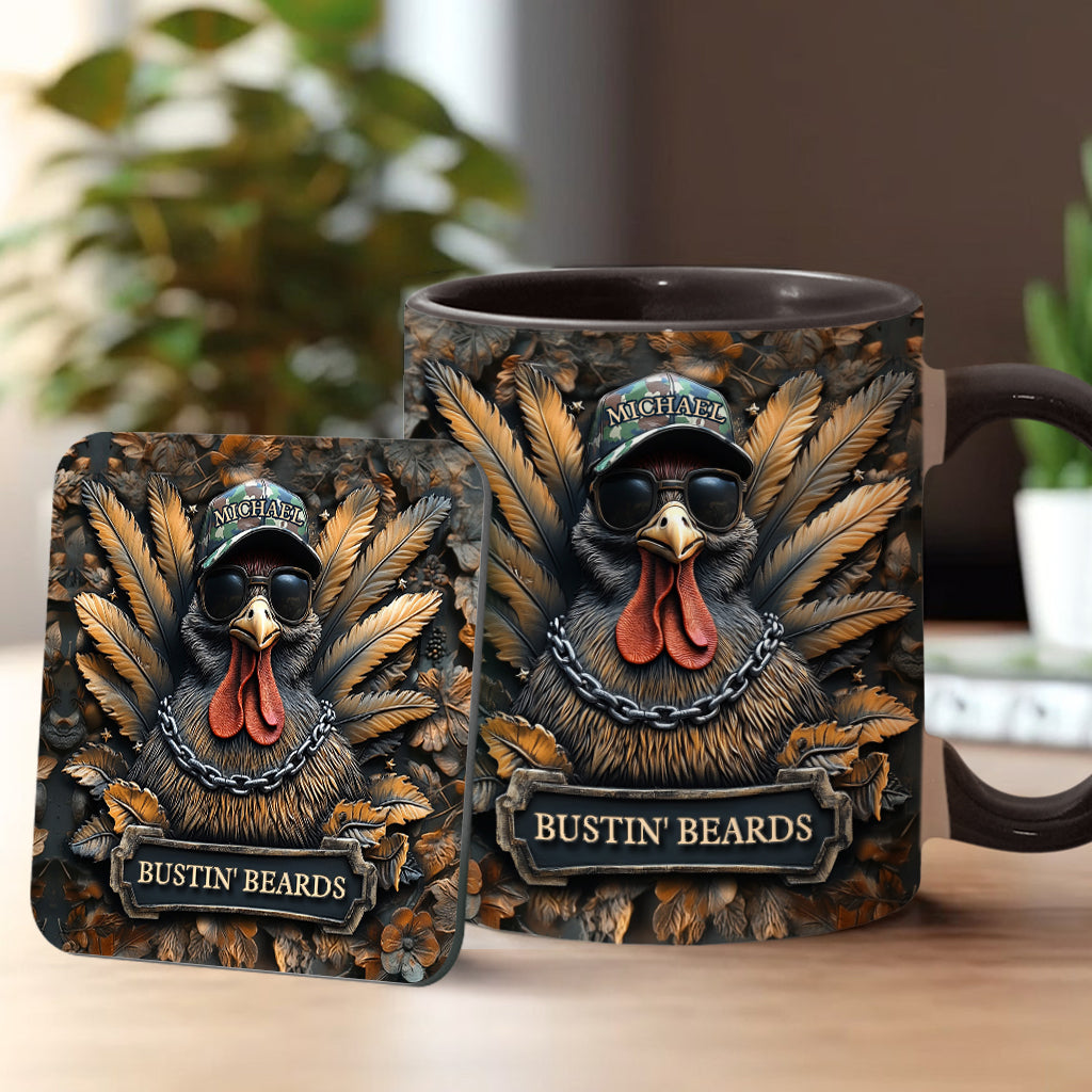 Bustin' Beards - Personalized Hunting Accent Mug