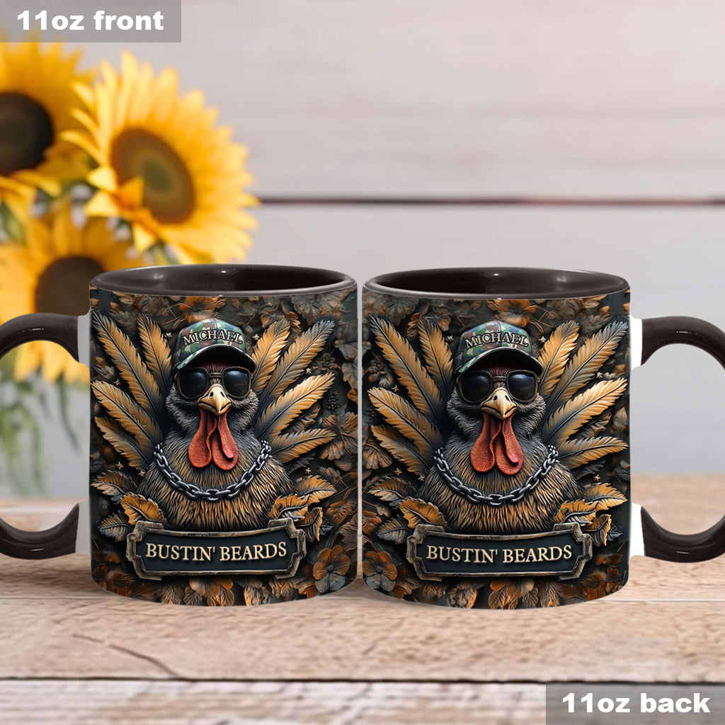 Bustin' Beards - Personalized Hunting Accent Mug