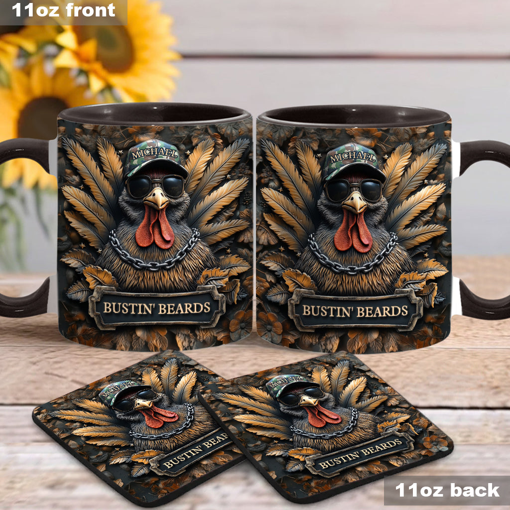Bustin' Beards - Personalized Hunting Accent Mug