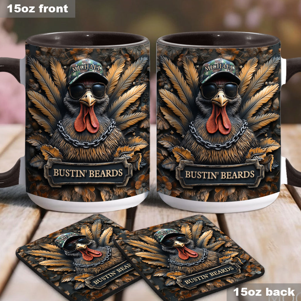Bustin' Beards - Personalized Hunting Accent Mug