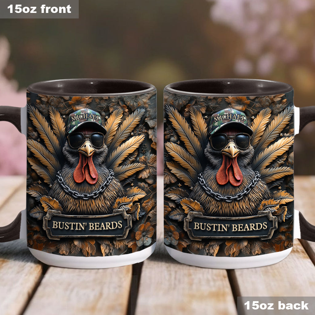 Bustin' Beards - Personalized Hunting Accent Mug