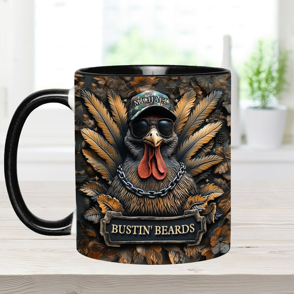 Bustin' Beards - Personalized Hunting Accent Mug