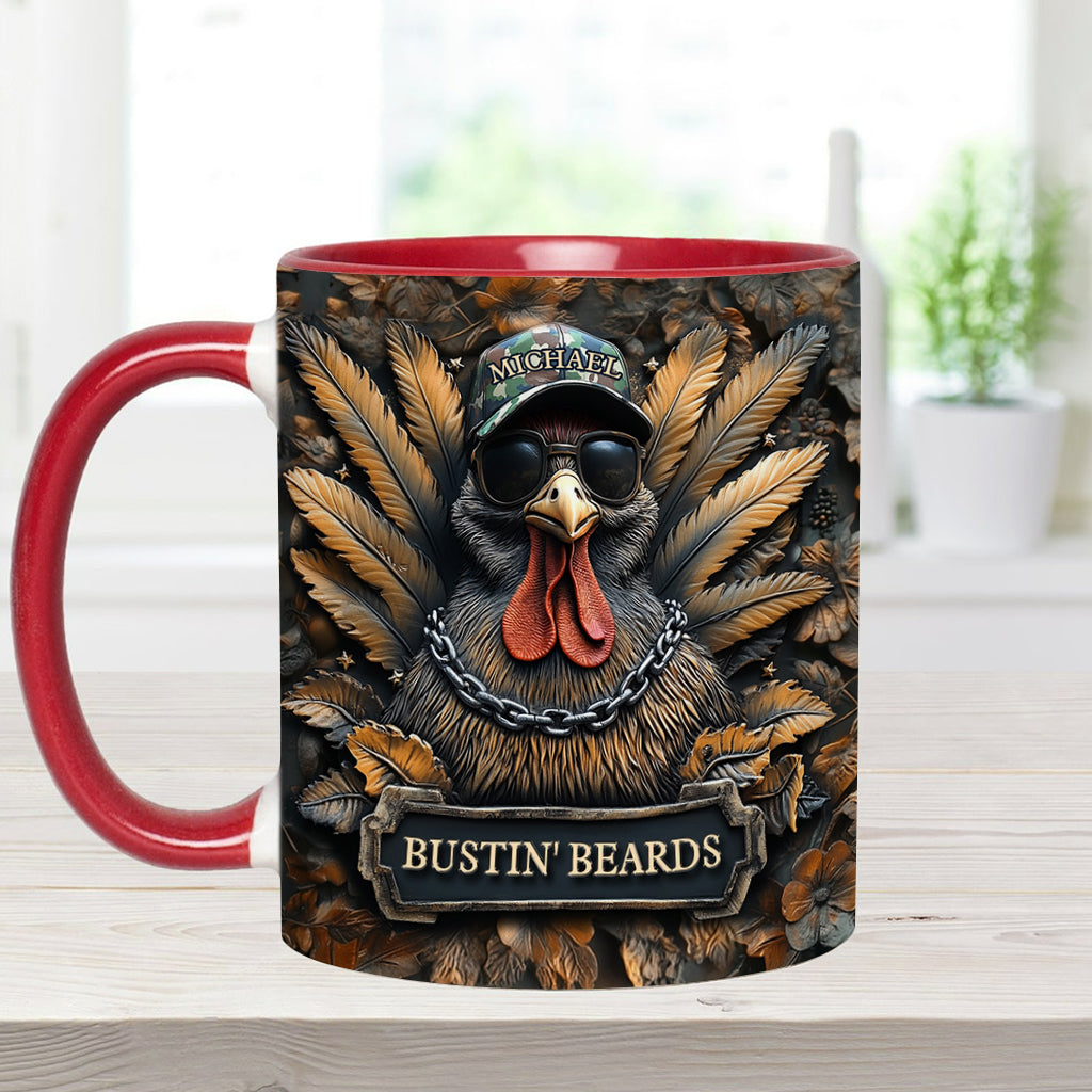 Bustin' Beards - Personalized Hunting Accent Mug