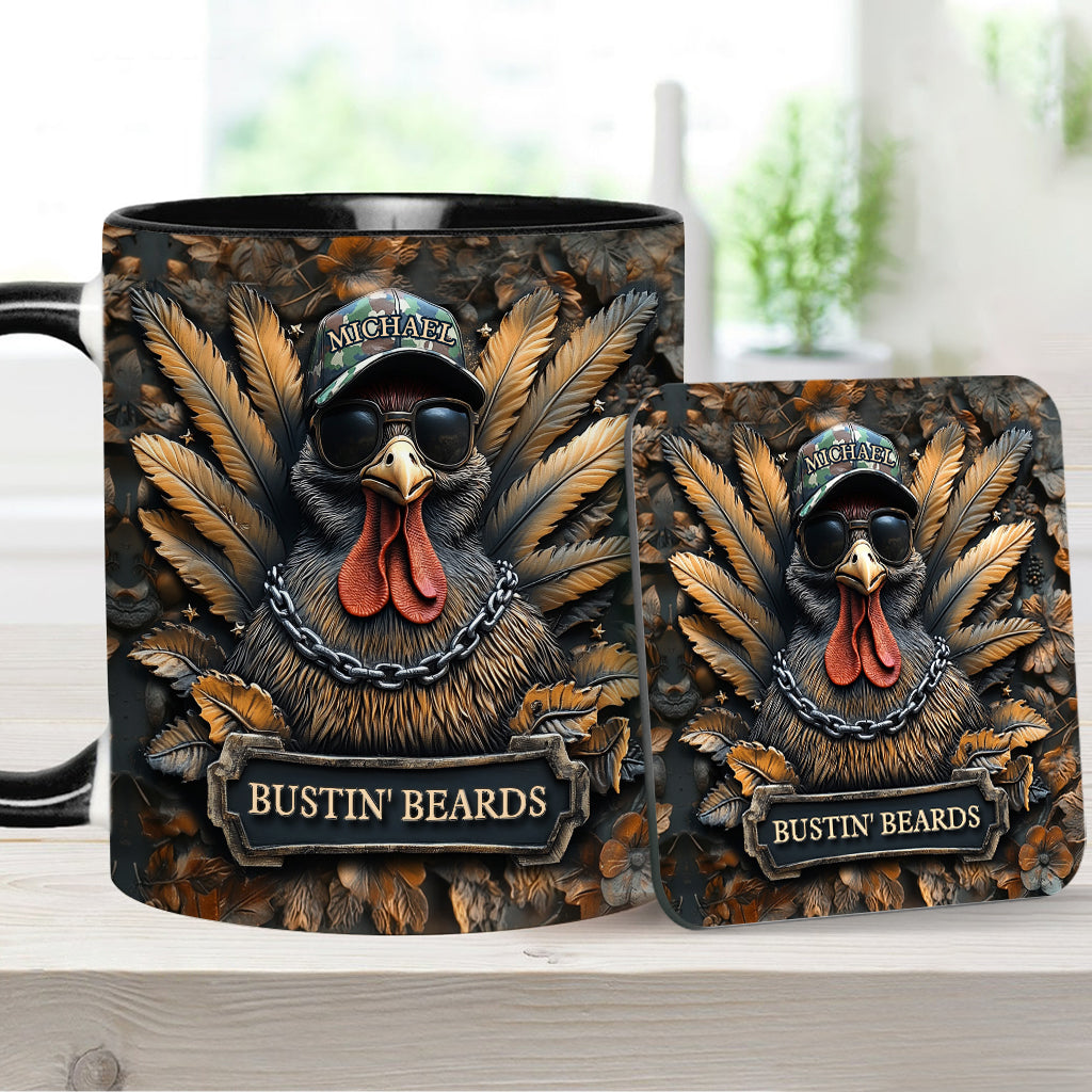 Bustin' Beards - Personalized Hunting Accent Mug