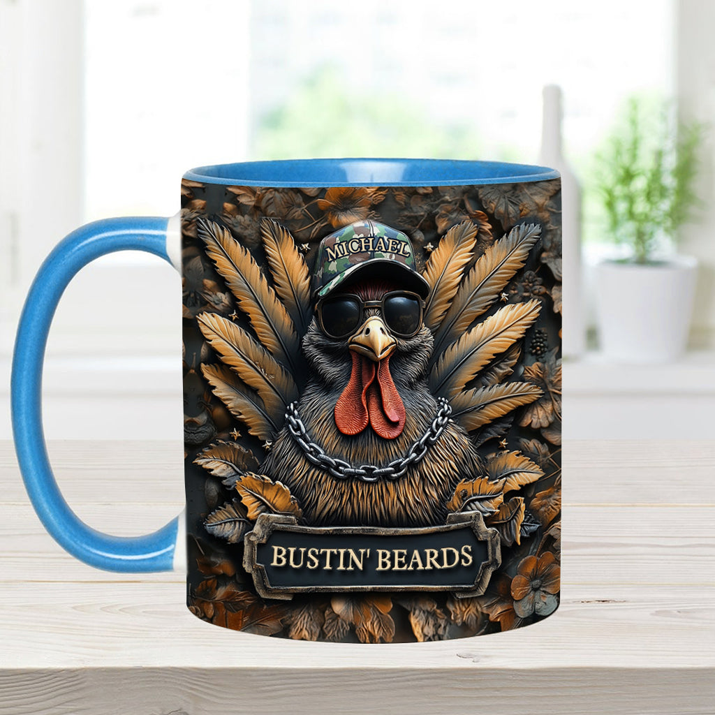 Bustin' Beards - Personalized Hunting Accent Mug