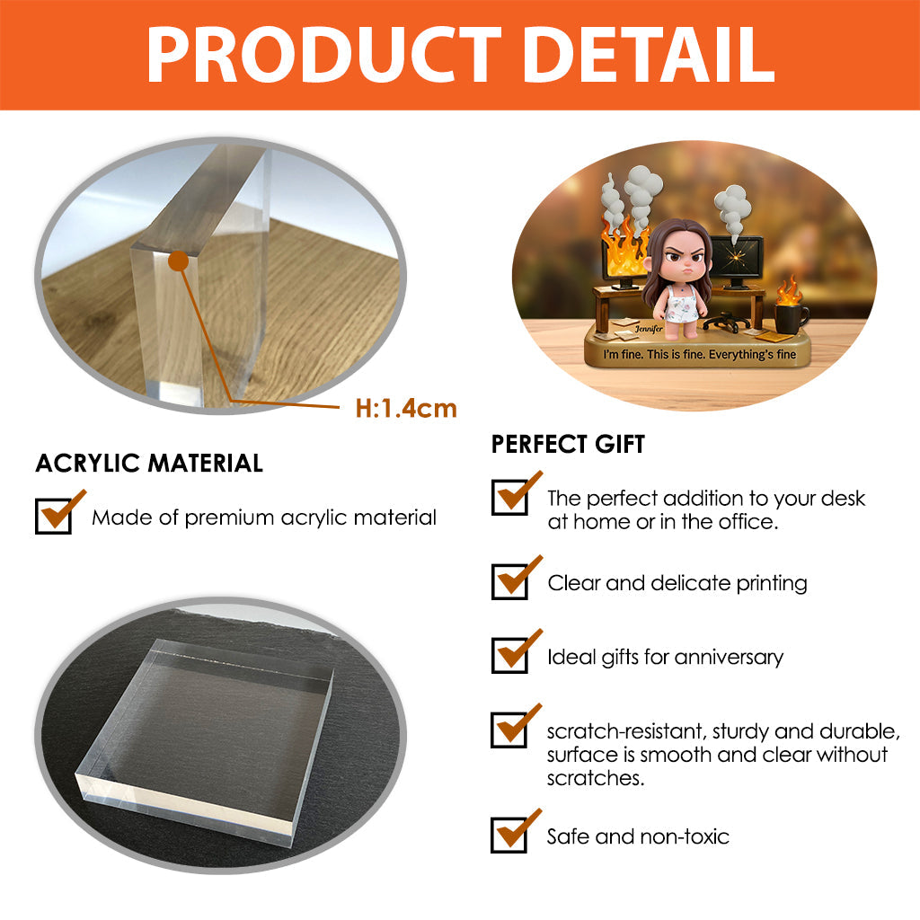 Tout va bien - Plaque acrylique personnalisée pour collègue - Forme sur mesure