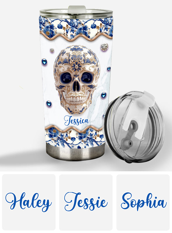 Skull Toile de Jouy - Personalized Skull Tumbler