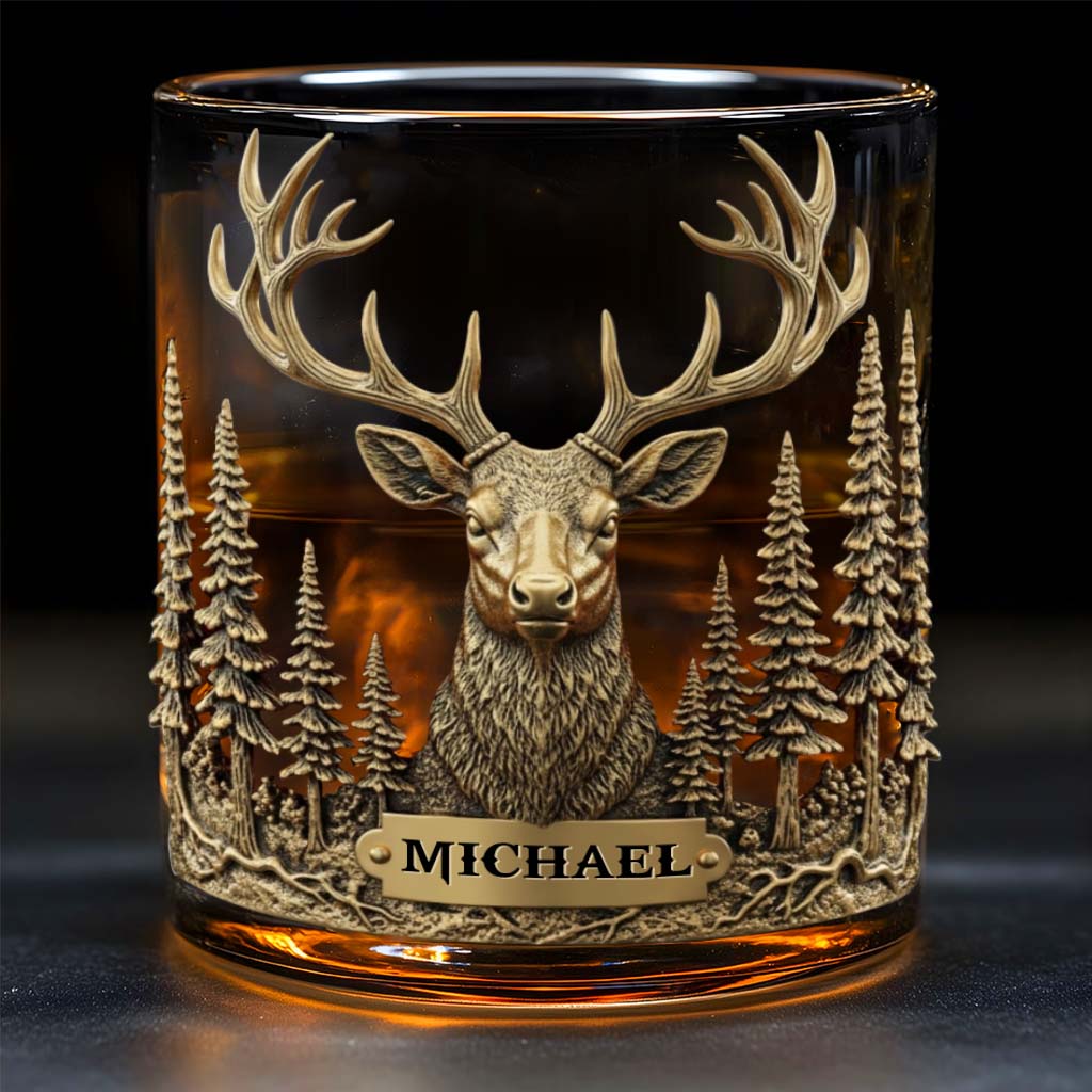 Passionné de chasse - Verre à whisky personnalisé sur le thème de la chasse
