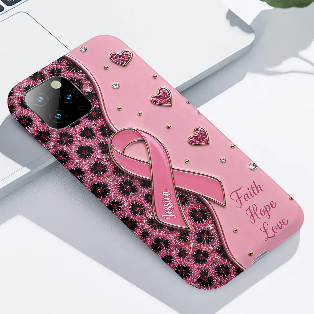 Pink Ribbon - Personalized Breast Cancer Awareness Full Print Phone Case