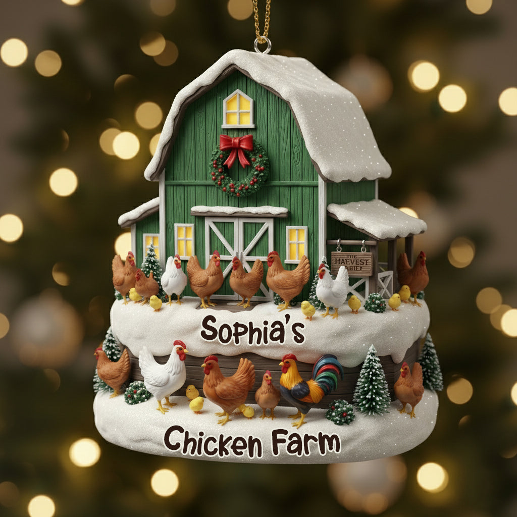 Chicken Farm - Personalized Chicken Ornament
