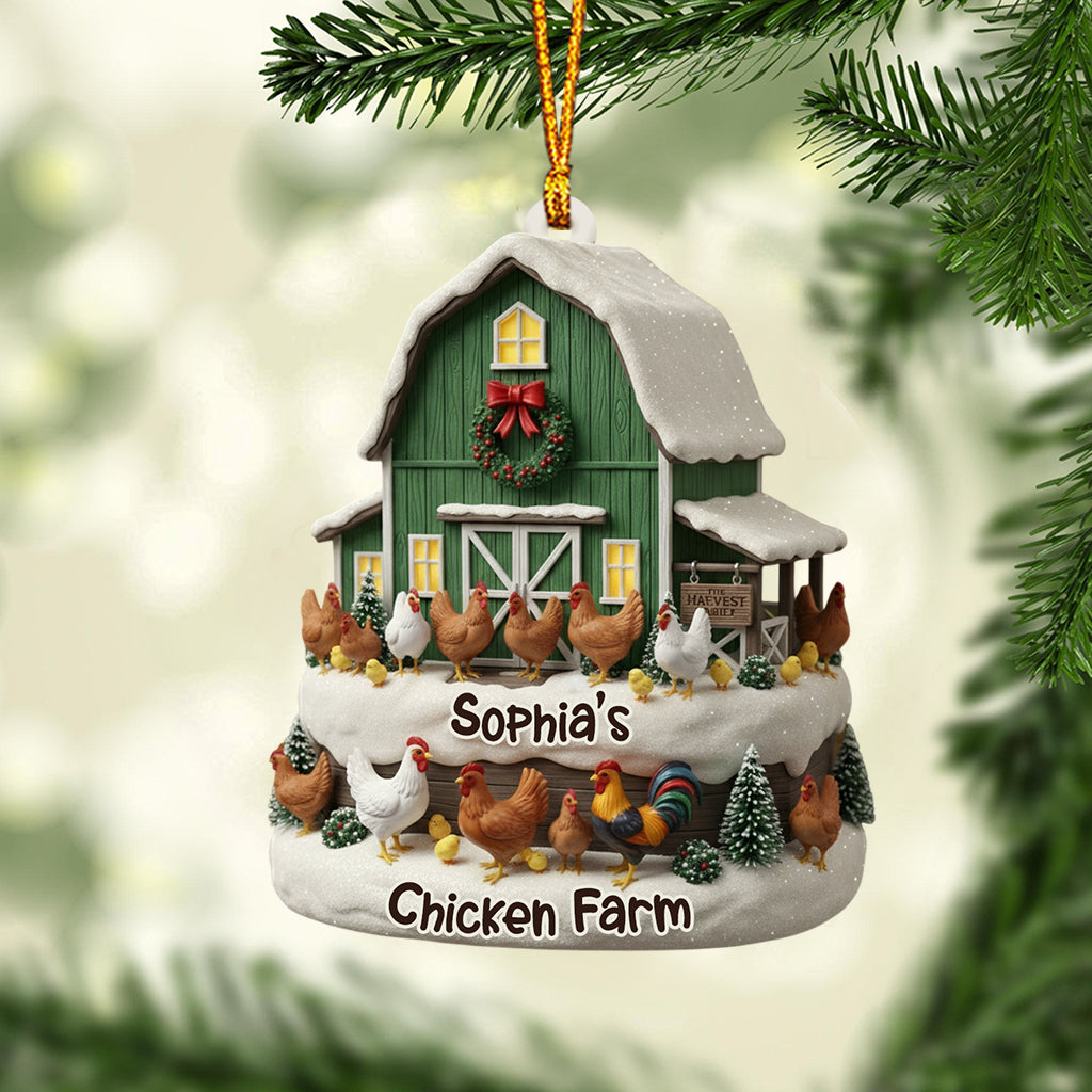 Chicken Farm - Personalized Chicken Ornament