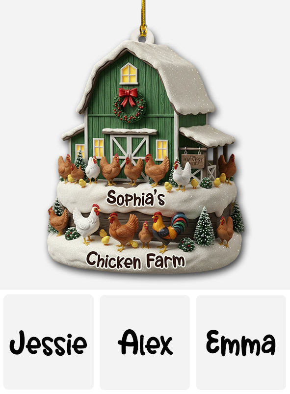 Chicken Farm - Personalized Chicken Ornament