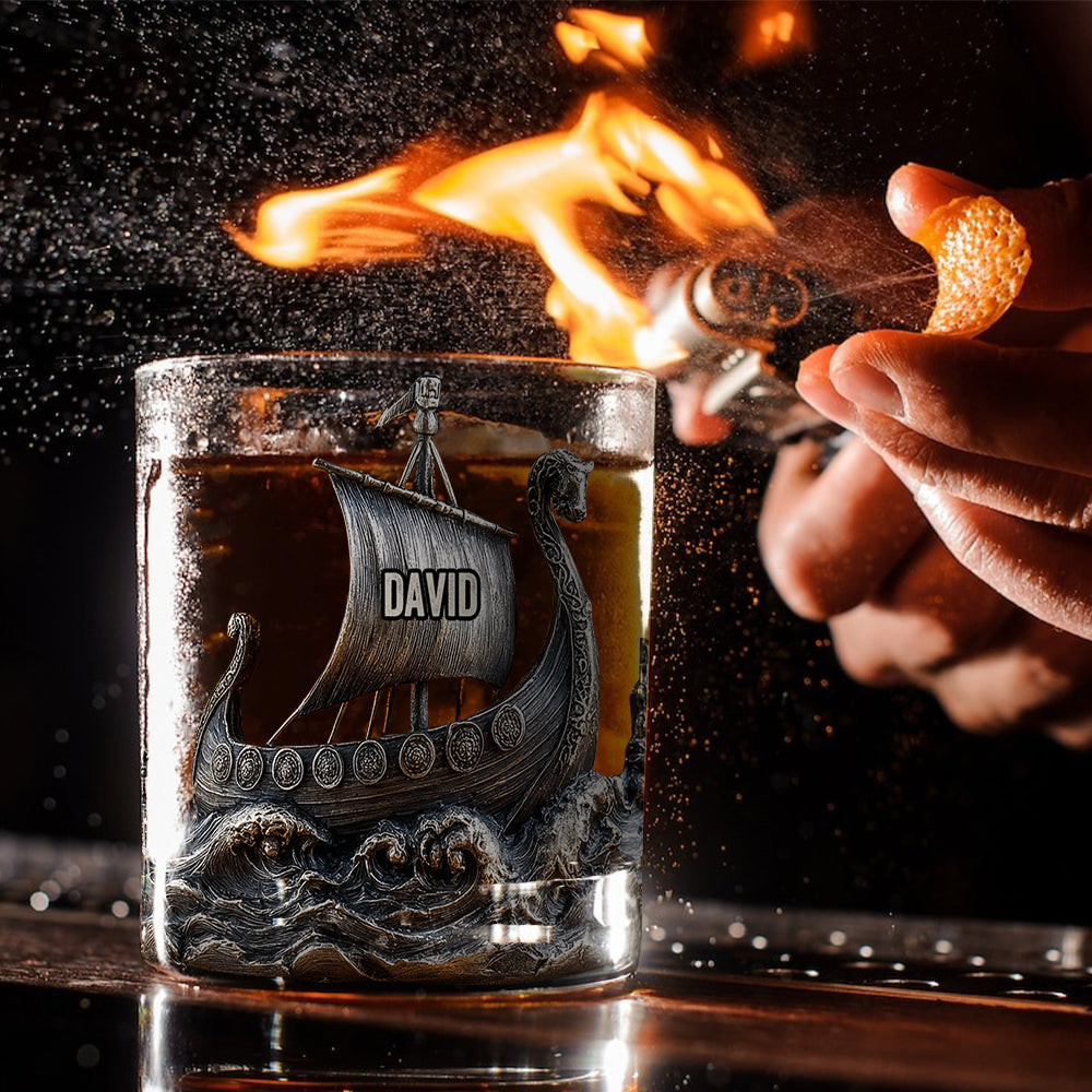 Esprit Viking - Verre à whisky Viking personnalisé