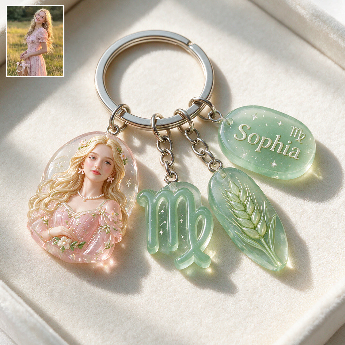 Porte-clés Personnalisé Signe Astrologique - Porte-clés Premium Horoscope Avec Charms