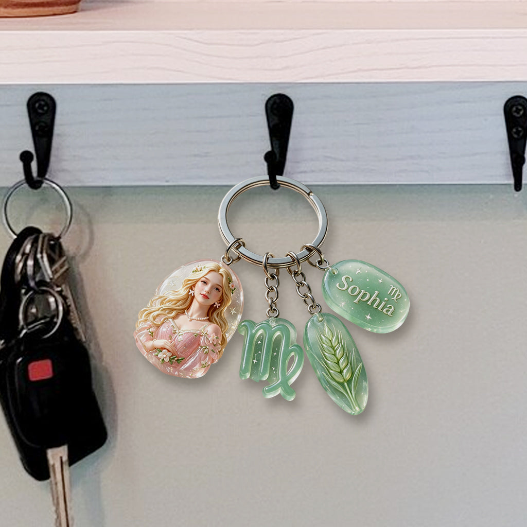 Porte-clés Personnalisé Signe Astrologique - Porte-clés Premium Horoscope Avec Charms