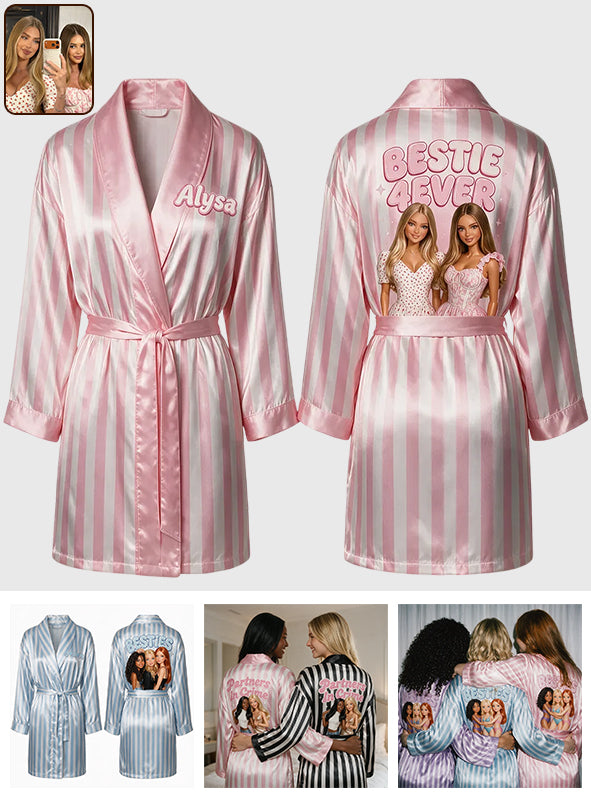 Besties Forever - Personalized Bestie Satin Robe