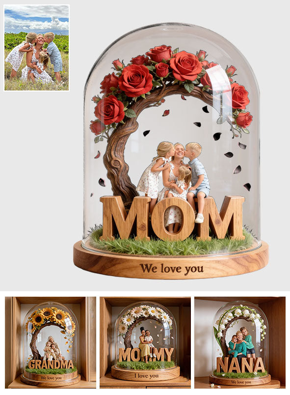 Arbre généalogique - Plaque acrylique personnalisée « Mère » en forme de carte de naissance