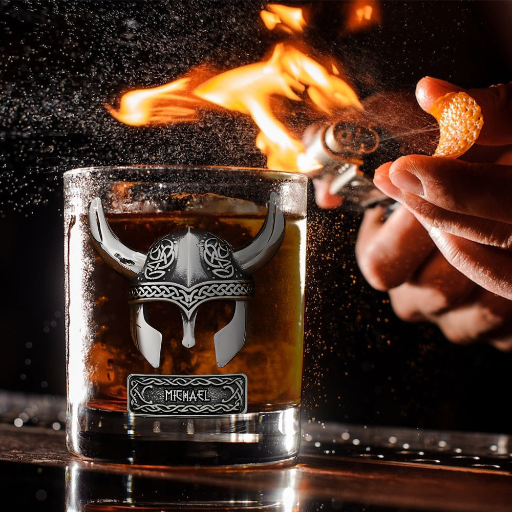 Vikings Drink Whiskey - Personalized Viking Whiskey Glass