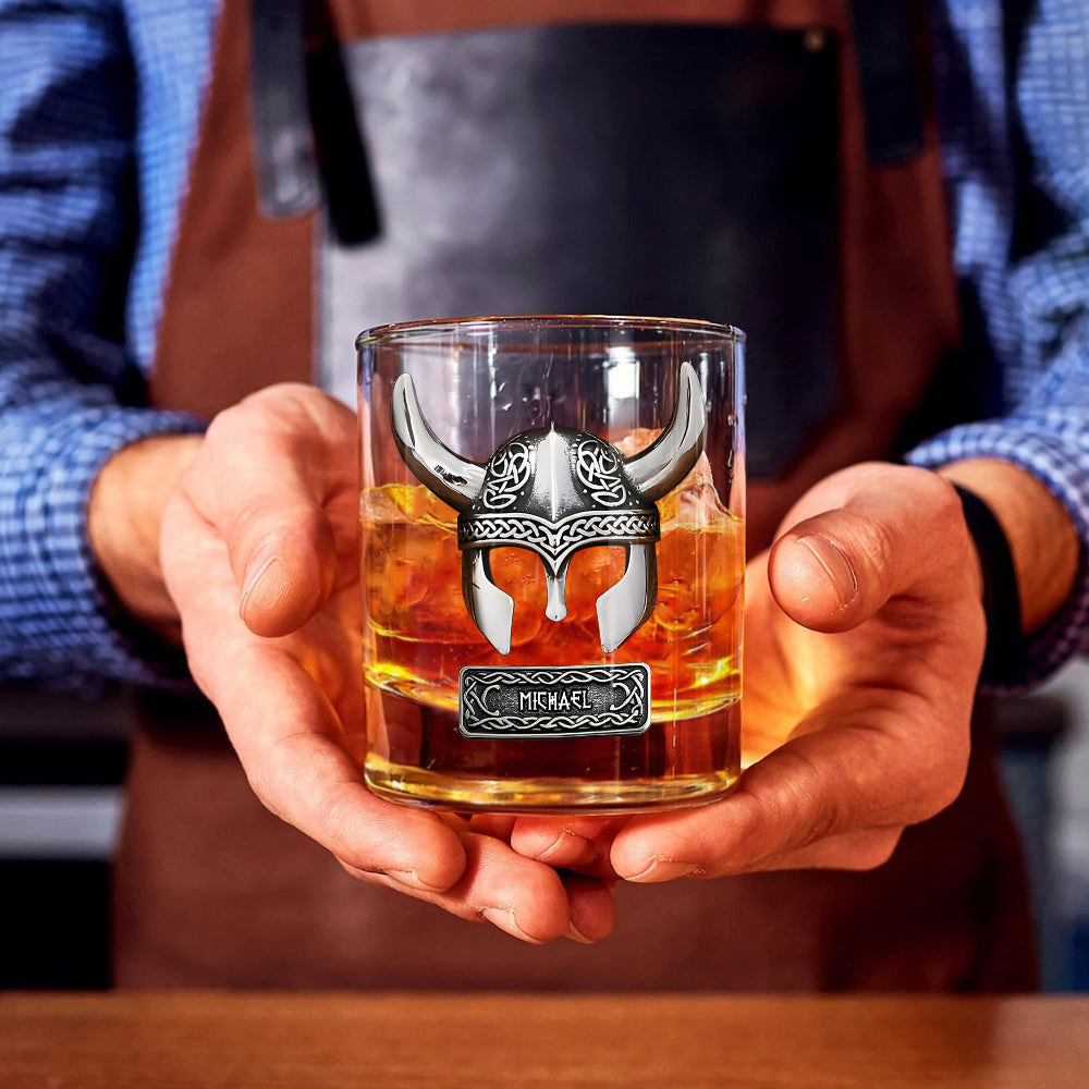 Vikings Drink Whiskey - Personalized Viking Whiskey Glass