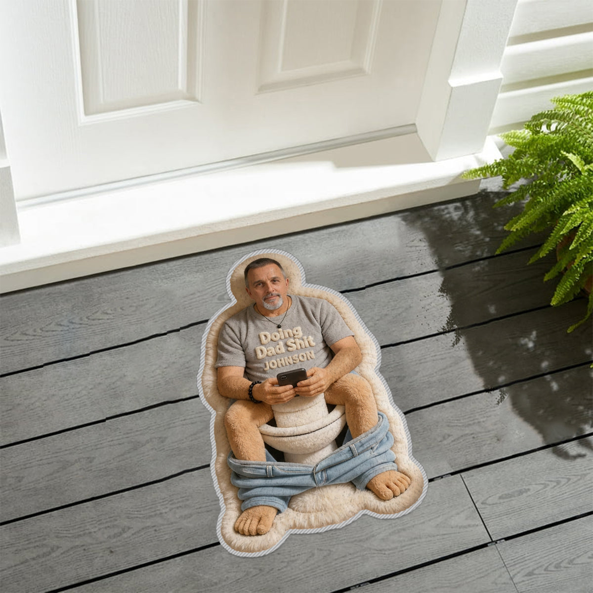 Tapis Personnalisé Photo de Papa - Tapis Antidérapant Personnalisé