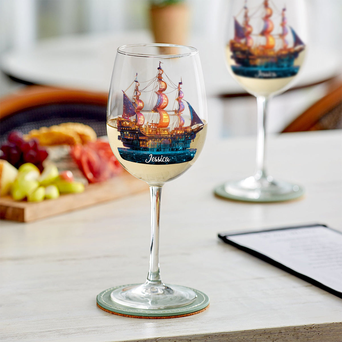 Magical Night - Personalized Boating Wine Glass With Long Stem