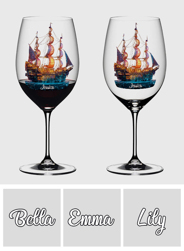 Magical Night - Personalized Boating Wine Glass With Long Stem