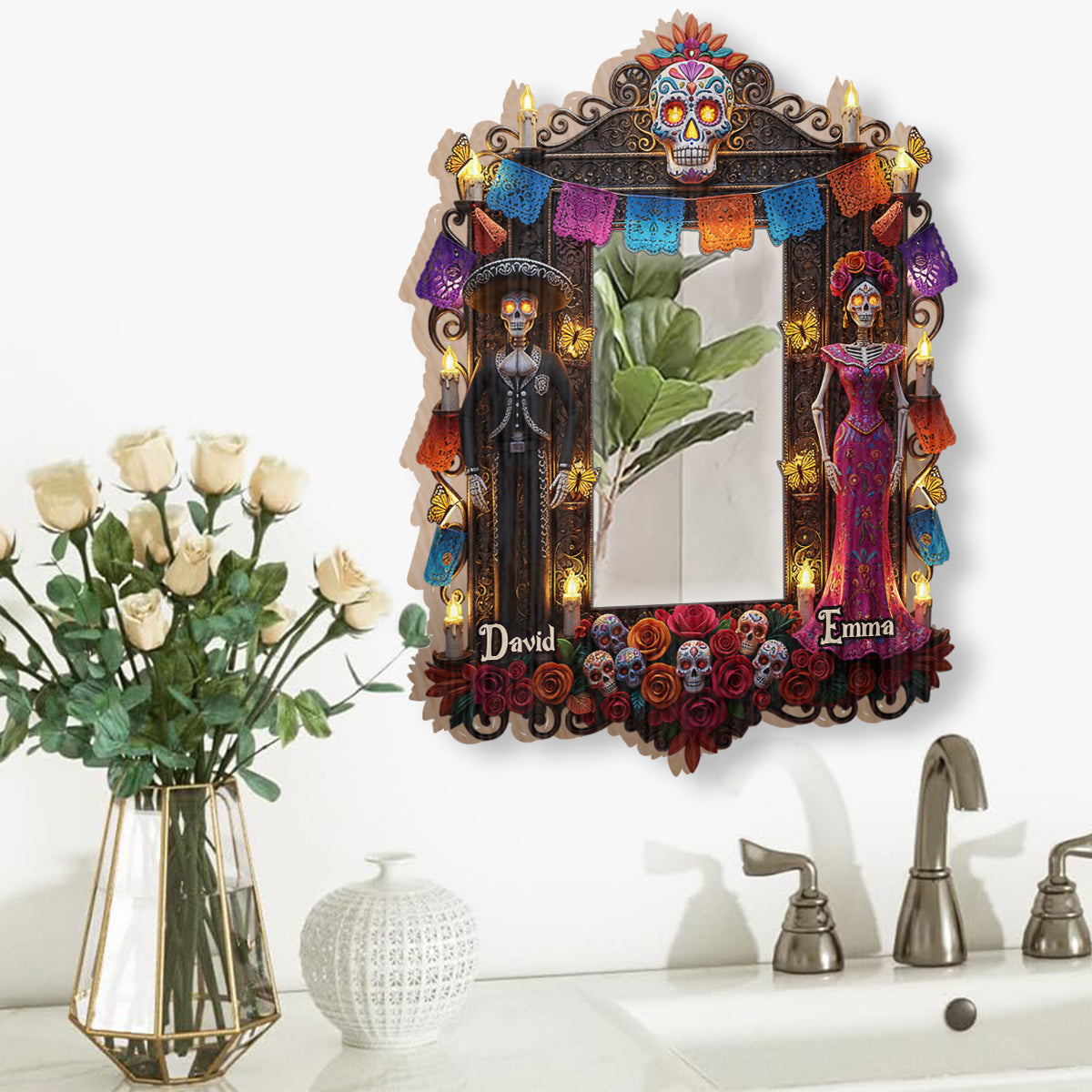 Jusqu'à ce que la mort nous sépare - Miroir mural personnalisé pour couple