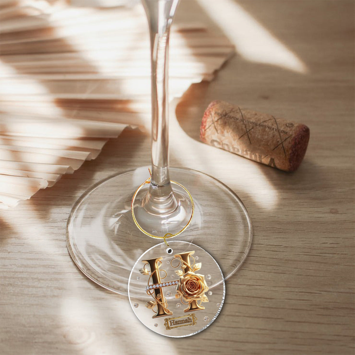 Initiale de l'alphabet pour les amateurs de vin - Verre à vin personnalisé à longue tige