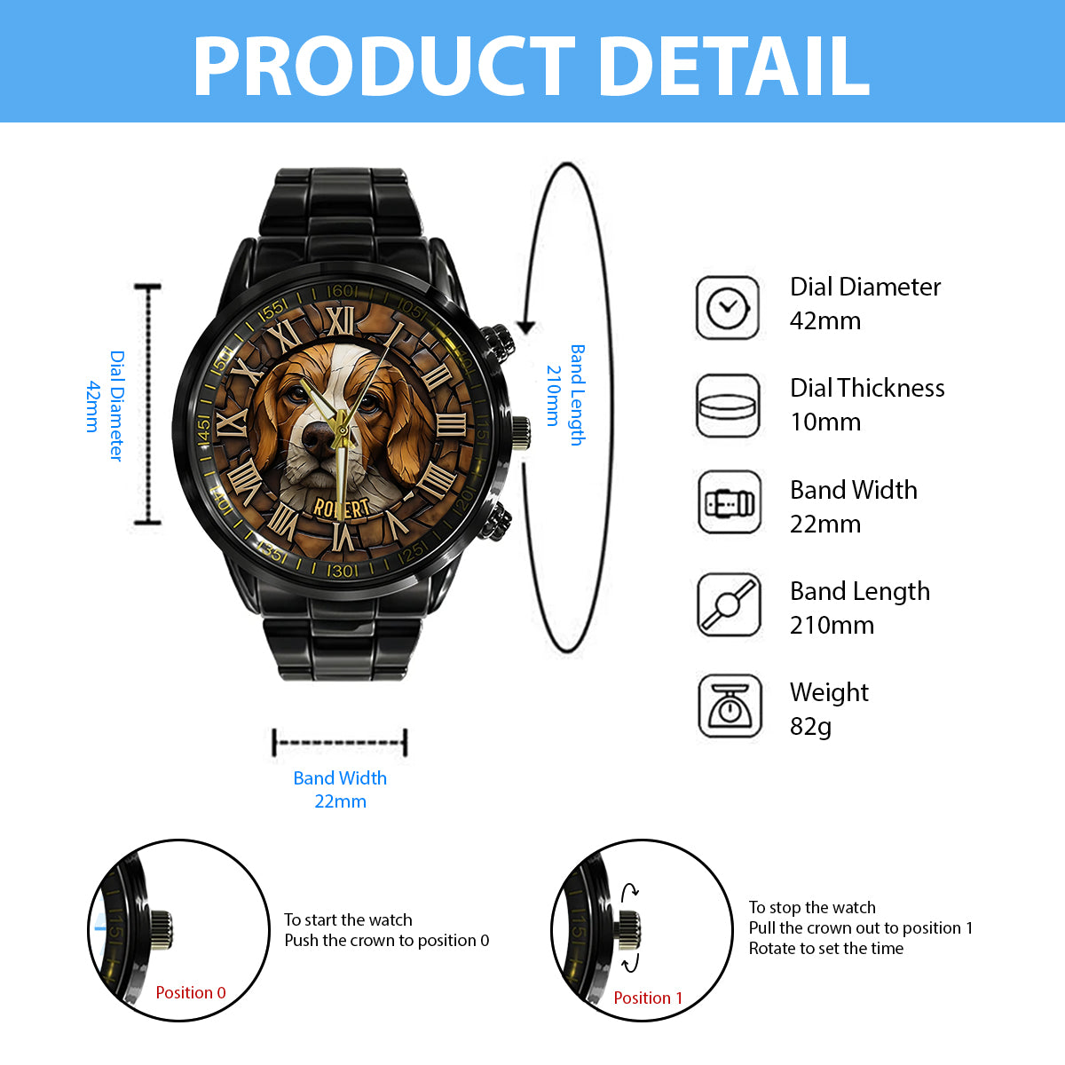 Brave Beagle - Personalized Dog Hand Watch