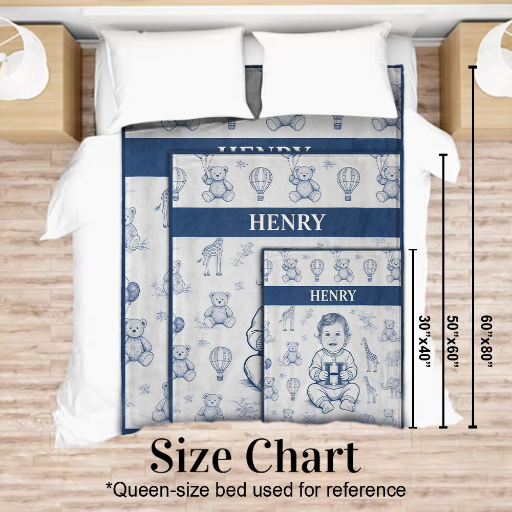 Couverture Enfant Personnalisée - Photo et Lettre au Choix