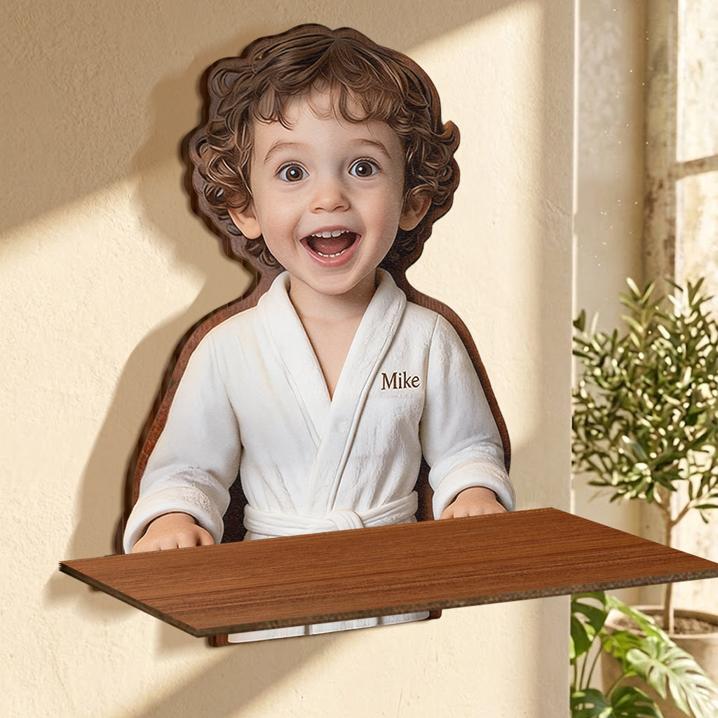 Shower Time - Personalized Kid Wooden Floating Shelf
