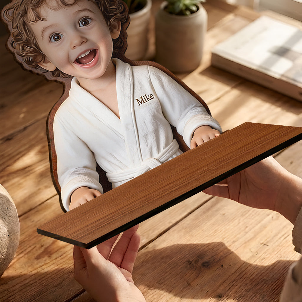 Shower Time - Personalized Kid Wooden Floating Shelf