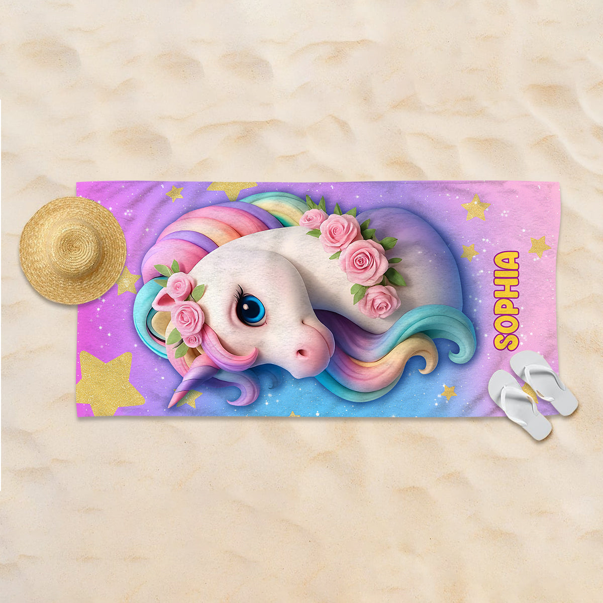 Cute Unicorn - Personalized Unicorn Quick-dry Beach Towel/ Bath Towel
