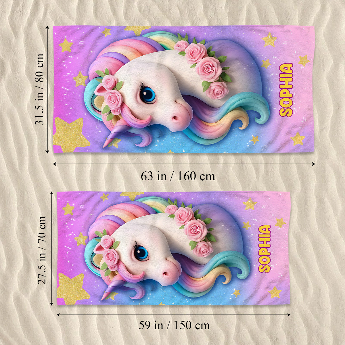 Cute Unicorn - Personalized Unicorn Quick-dry Beach Towel/ Bath Towel