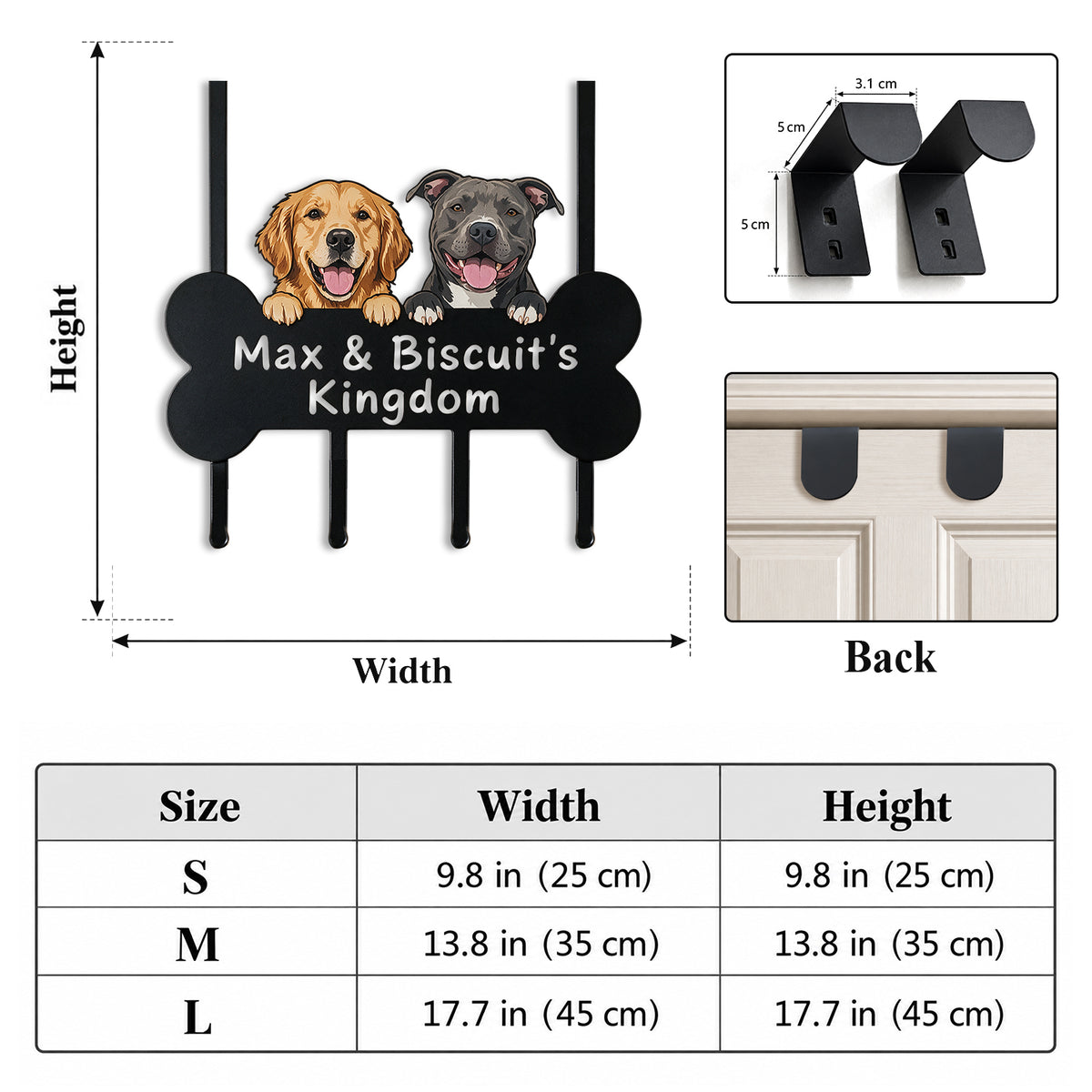 Furry Friends Only - Personalized Dog Metal Door Hooks