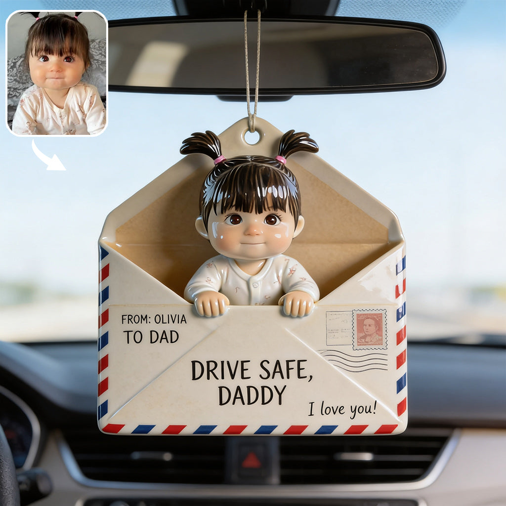Lettre pour Papa, Conduis prudemment - Ornement de voiture personnalisé