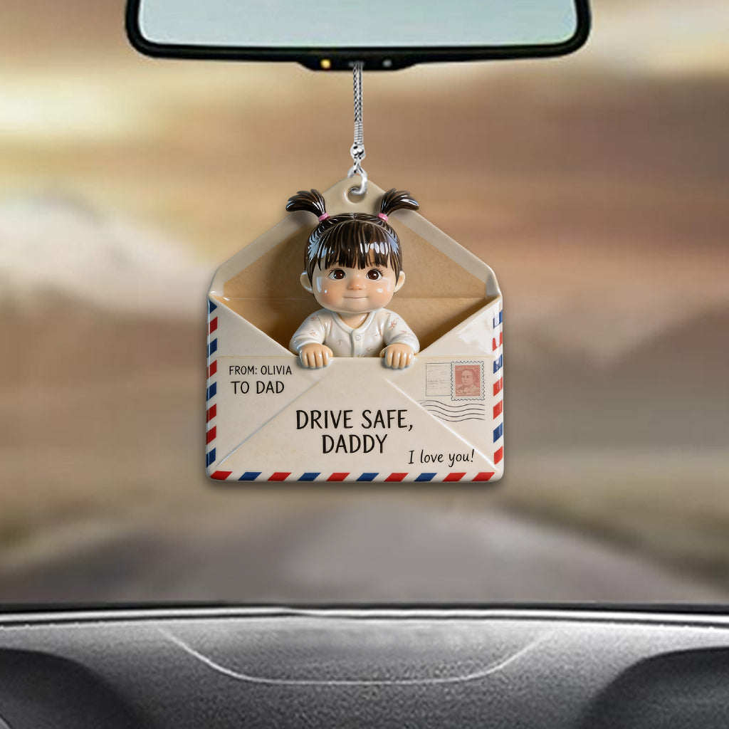 Lettre pour Papa, Conduis prudemment - Ornement de voiture personnalisé