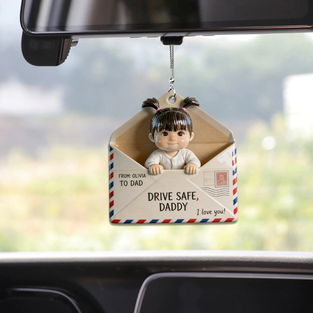 Lettre pour Papa, Conduis prudemment - Ornement de voiture personnalisé