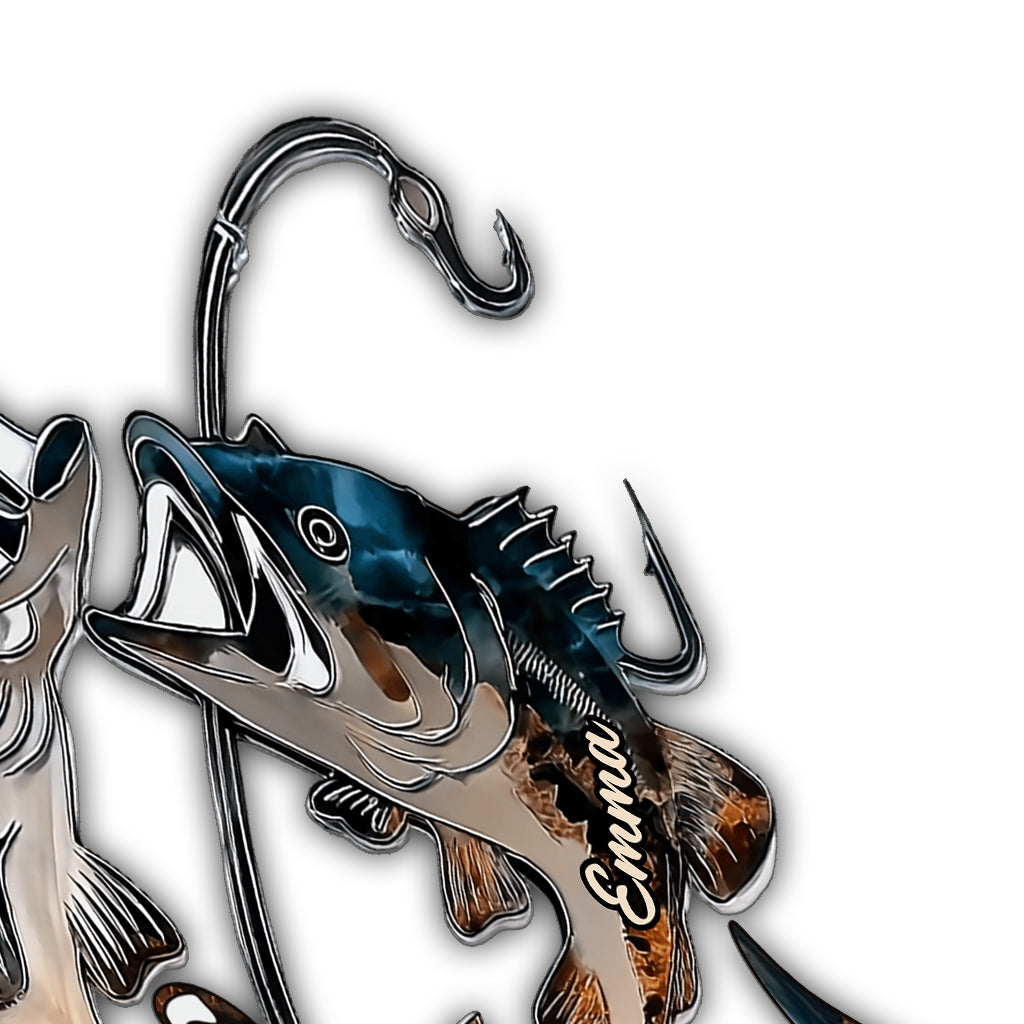 Nous pêchons pour la vie - Panneau métallique personnalisé découpé à la main