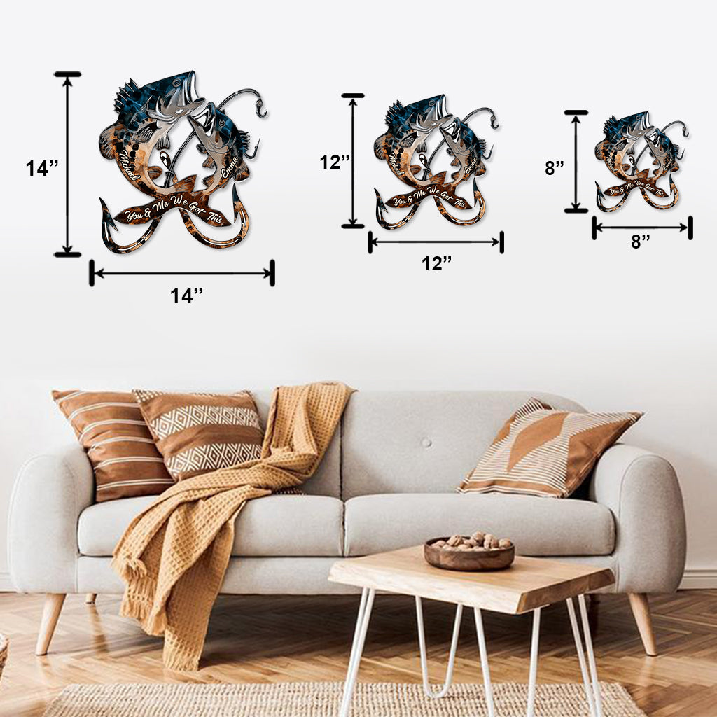 Nous pêchons pour la vie - Panneau métallique personnalisé découpé à la main